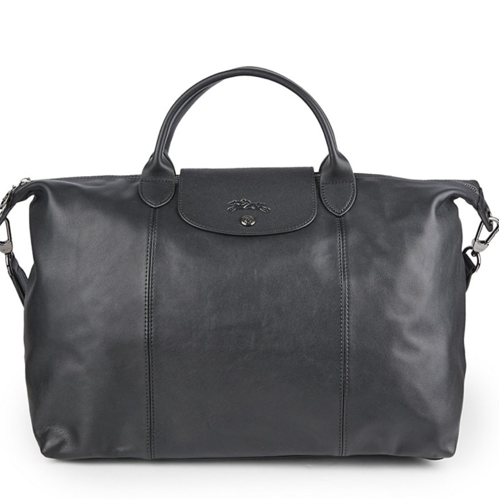 100% Longchamp LePilage Black Leather Satchel. EUC